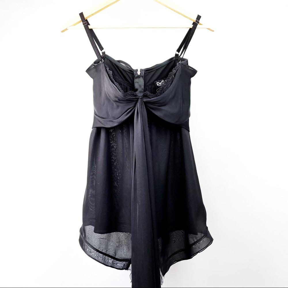 D&G Dolce and Gabbana chiffon silk tie bustier